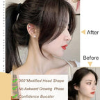 3D Hair Topper with Front Bangs - Covers White Hair and Visible Frontline - 2 Clips