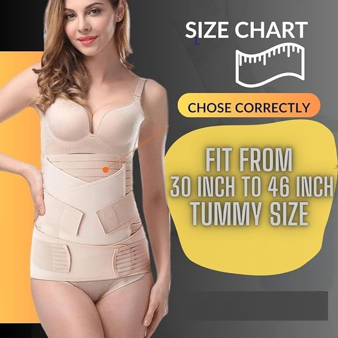3 in 1 Postpartum Recovery Belt - Post Pregnancy Abdominal Belt for Back Pain and Waist/Pelvis Support