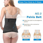 3 in 1 Postpartum Recovery Belt - Post Pregnancy Abdominal Belt for Back Pain and Waist/Pelvis Support