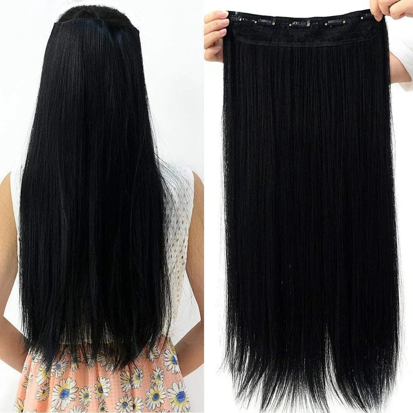 24 Inches" Clip In Hair Extensions + FREE Hair Bun (Juda) Extension