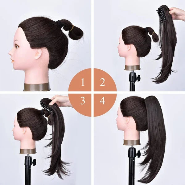 22 Inch Ponytail Hair Extension + FREE Messy Hair Bun (Juda)