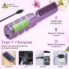 RECHARGEABLE Mini Hair Straightener Hot Comb - Charge Once and Use Anytime