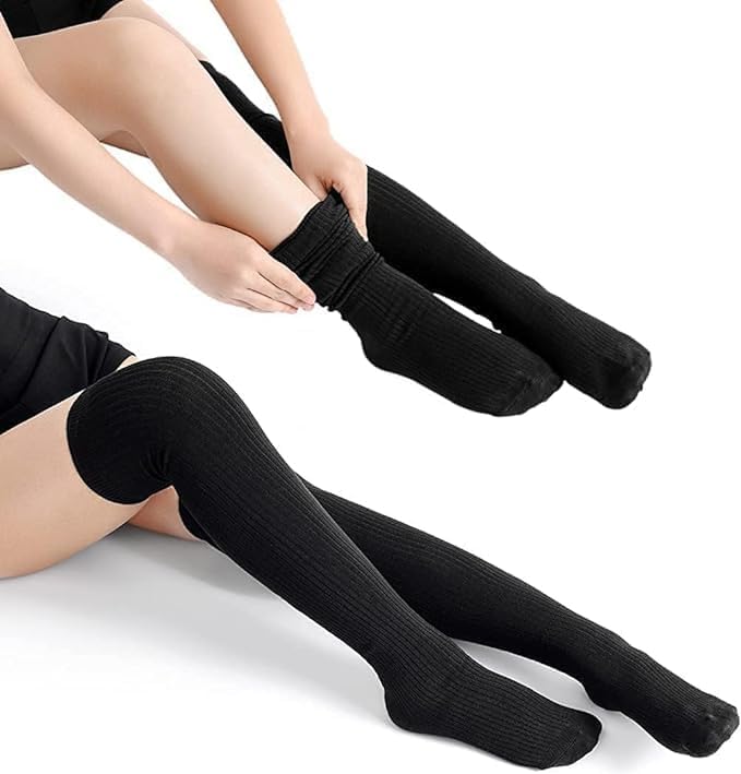 Buy 1 Get 2 Free - Warm and Over-the-Knee, Woolen Socks – Knitted, Non-Slip, Stylish Comfort